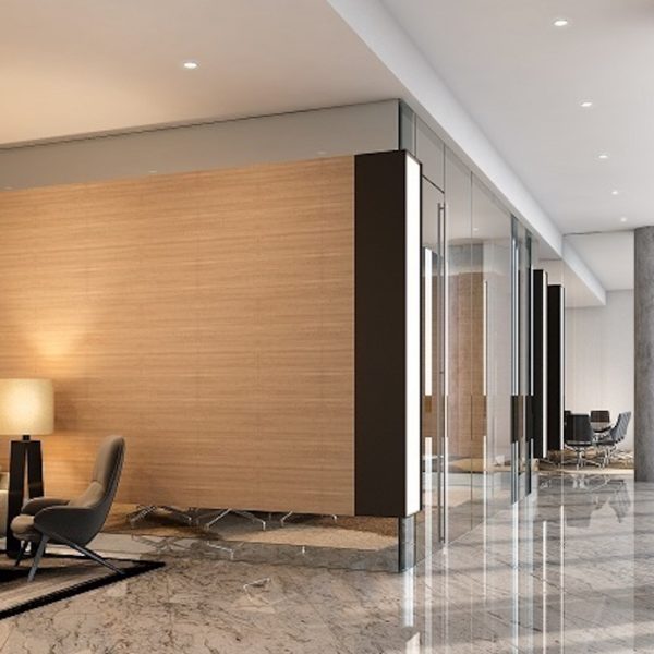 Full corridor well lit by exterior light