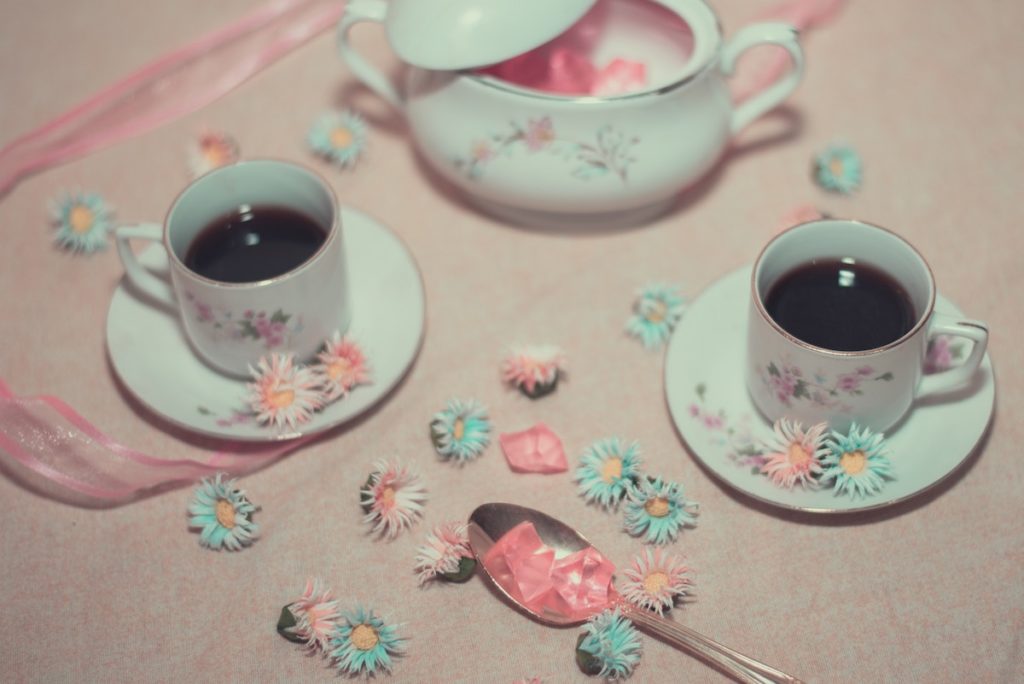 Elegant porcelain tea set